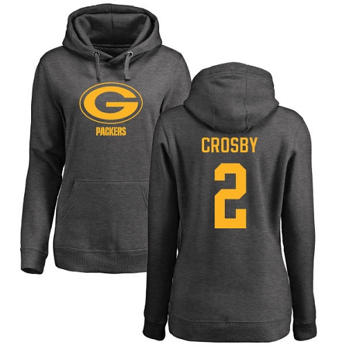 Green Bay Packers Ash Women #2 Crosby Mason One Color Nike NFL Pullover Hoodie